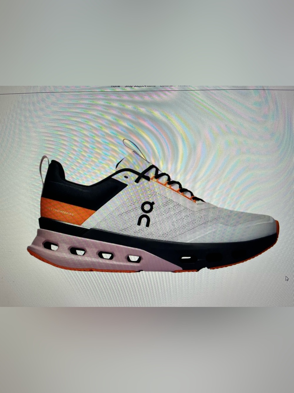 On Cloud Nova X Women's White Black Pink Orange Athletic Sneakers - Picture 6 of 6